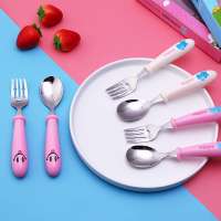 Stainless steel 304 Baby Feeding Set Metal kids children flatware toddler silverware baby cutlery with box case